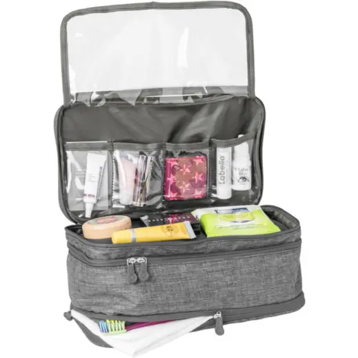 Santa Monica Deluxe Toiletry Bag Grey Open Display